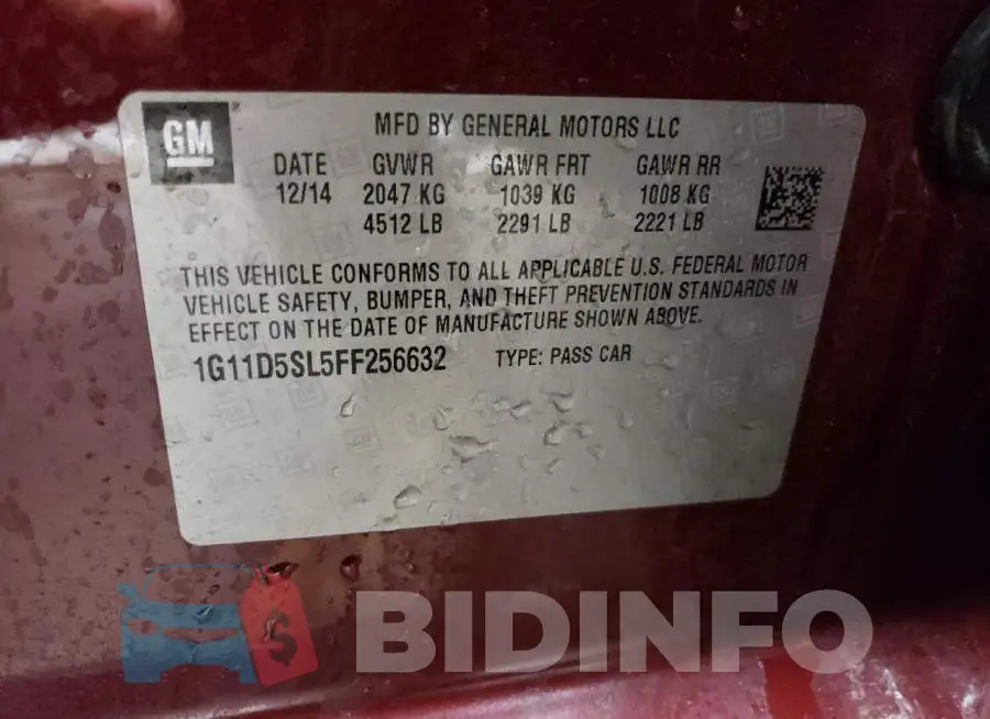 1G11D5SL5FF256632 Photo# 12