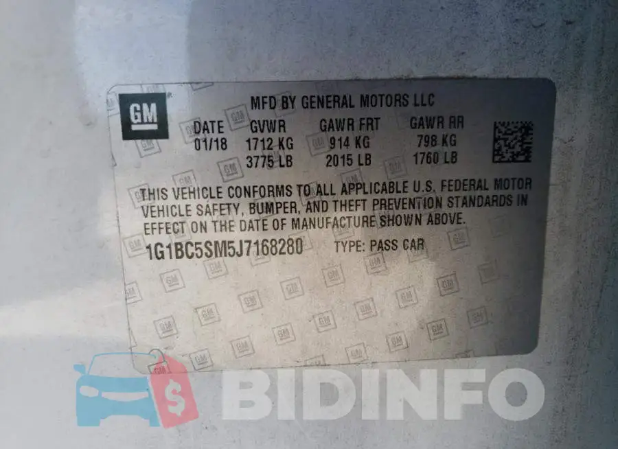 1G1BC5SM5J7168280 Photo# 12