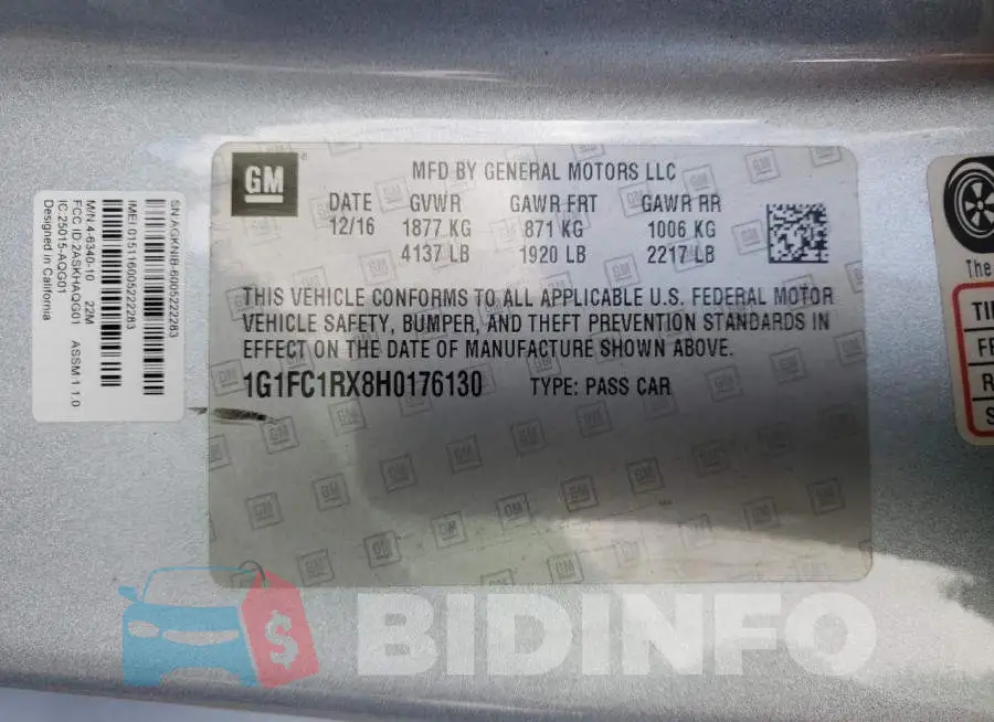 1G1FC1RX8H0176130 Photo# 12