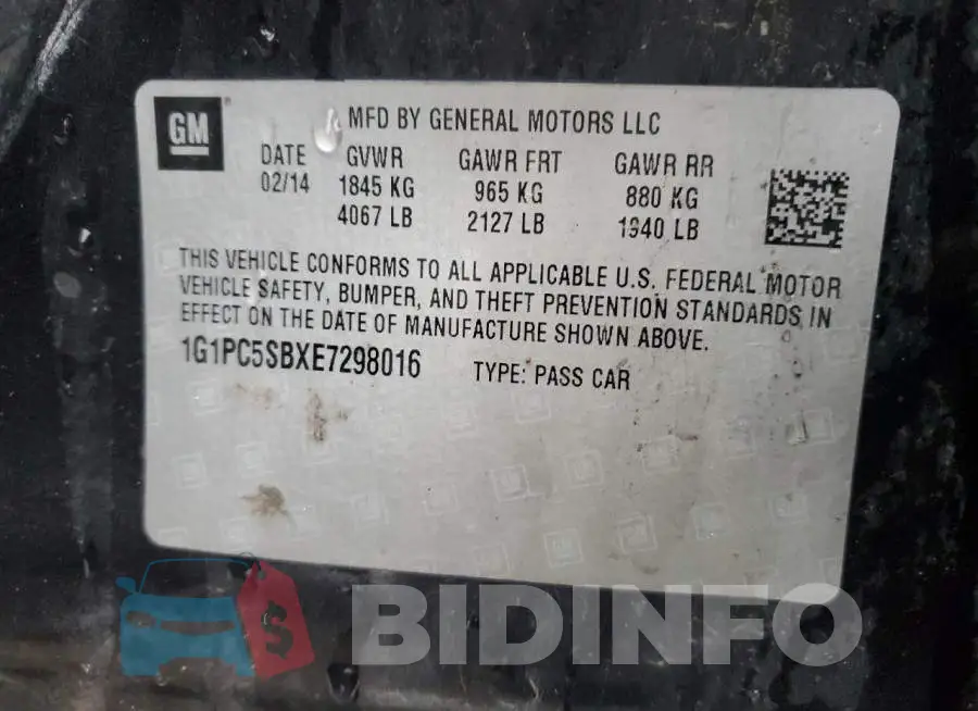 1G1PC5SBXE7298016 Photo# 13