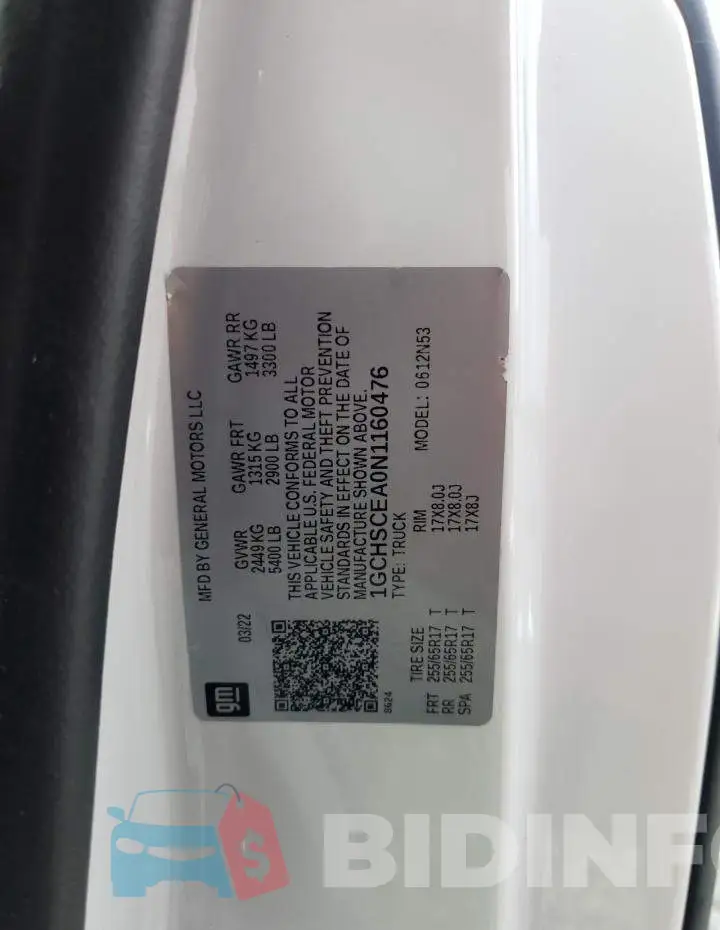 1GCHSCEA0N1160476 Photo# 12