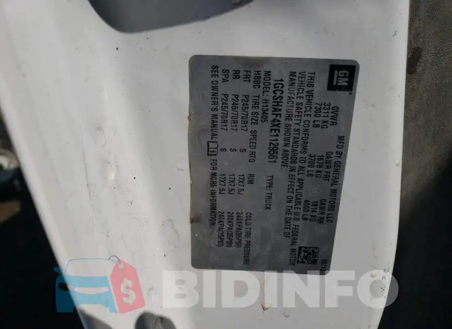1GCSHAF4XE1129561 Photo# 13