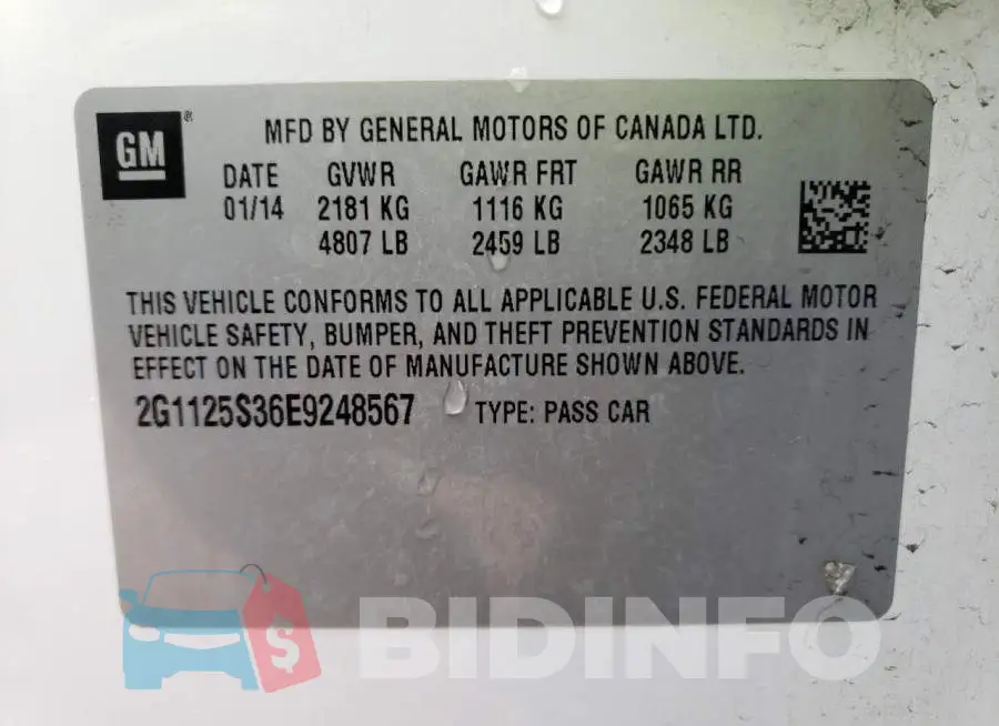 2G1125S36E9248567 Photo# 12