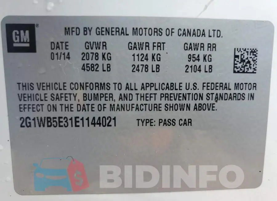 2G1WB5E31E1144021 Photo# 13