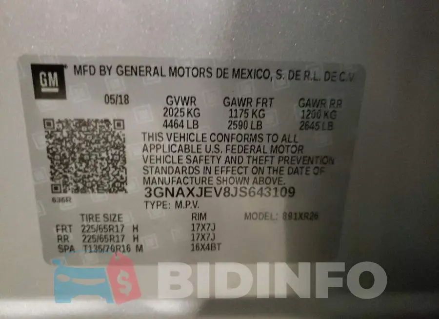 3GNAXJEV8JS643109 Photo# 14