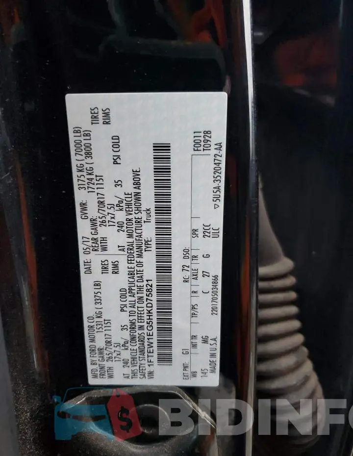 1FTEW1EG5HKD75821 Photo# 12