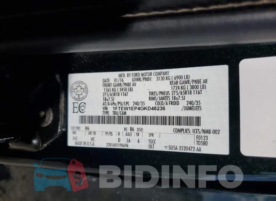 1FTEW1EP4GKD48236 Photo# 12