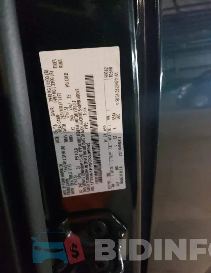 1FTEW1EP5GKE96945 Photo# 13