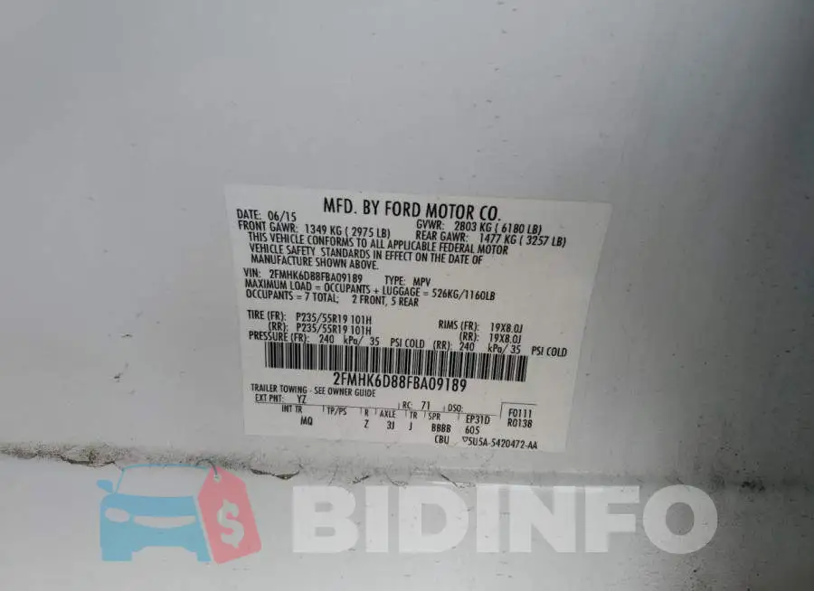 2FMHK6D88FBA09189 Photo# 12