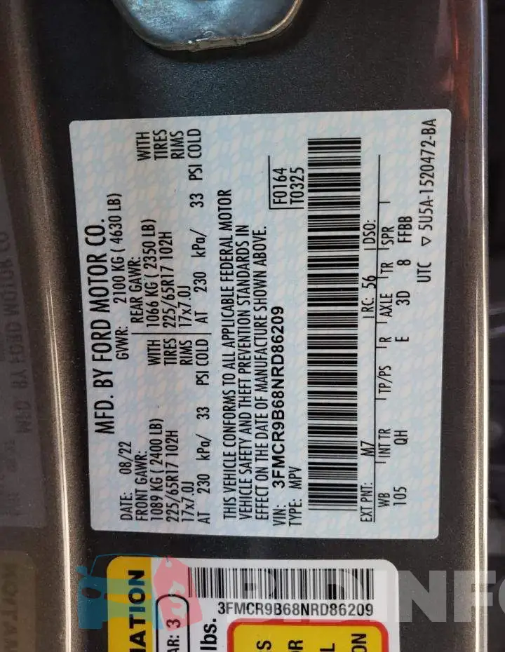 3FMCR9B68NRD86209 Photo# 13