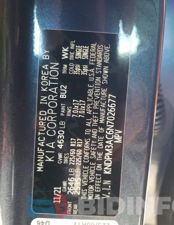 KNDPM3AC6N7026677 Photo# 14
