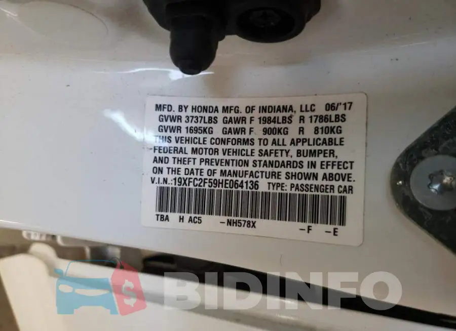19XFC2F59HE064136 Photo# 10