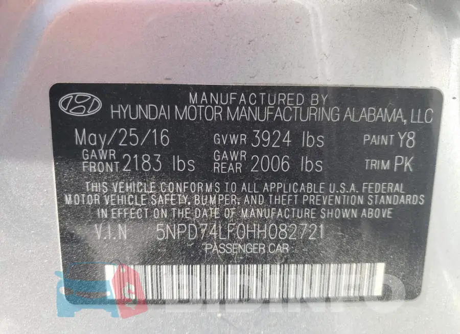 5NPD74LF0HH082721 Photo# 13
