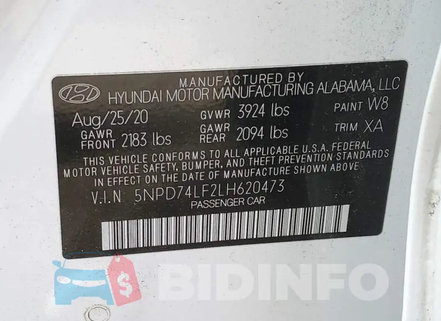 5NPD74LF2LH620473 Photo# 12