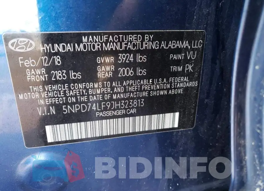 5NPD74LF9JH323813 Photo# 12