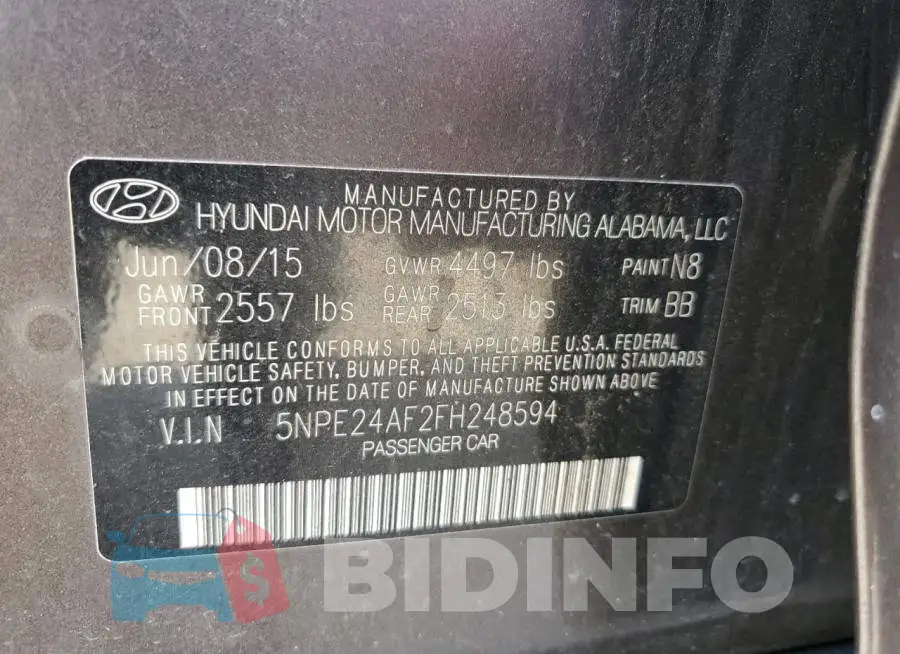 5NPE24AF2FH248594 Photo# 12