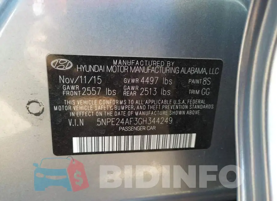 5NPE24AF3GH344249 Photo# 12