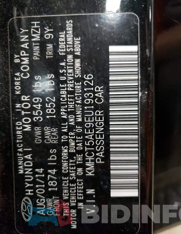 KMHCT5AE9EU193126 Photo# 12