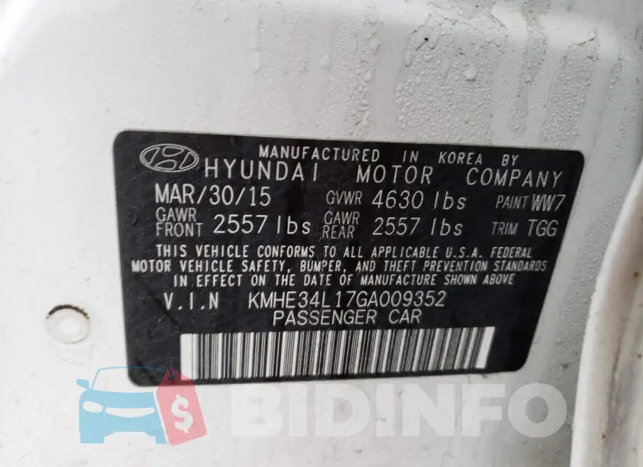 KMHE34L17GA009352 Photo# 12
