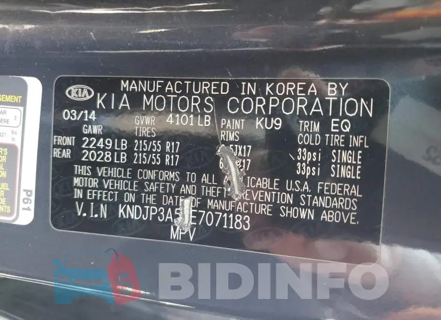 KNDJP3A5XE7071183 Photo# 12