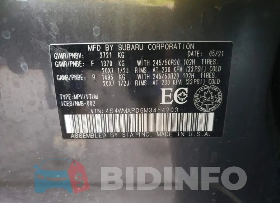 4S4WMAPD6M3454203 Photo# 14