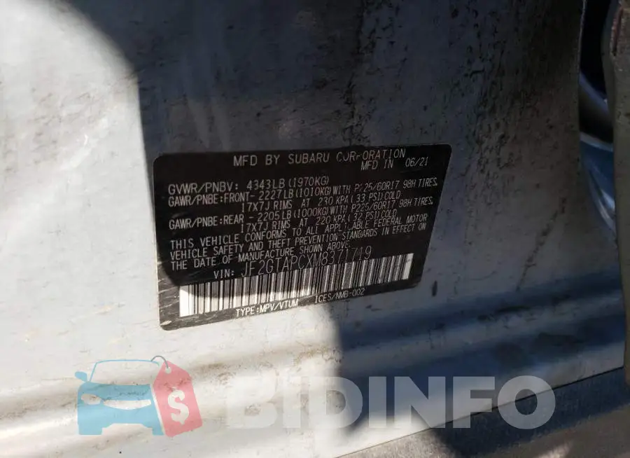 JF2GTAPCXM8371719 Photo# 12