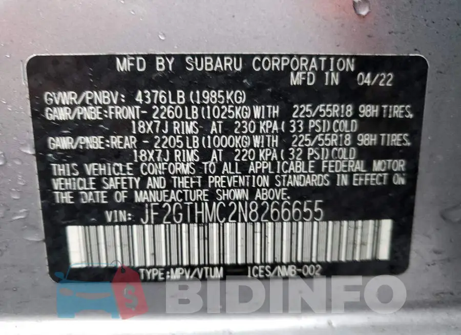 JF2GTHMC2N8266655 Photo# 13