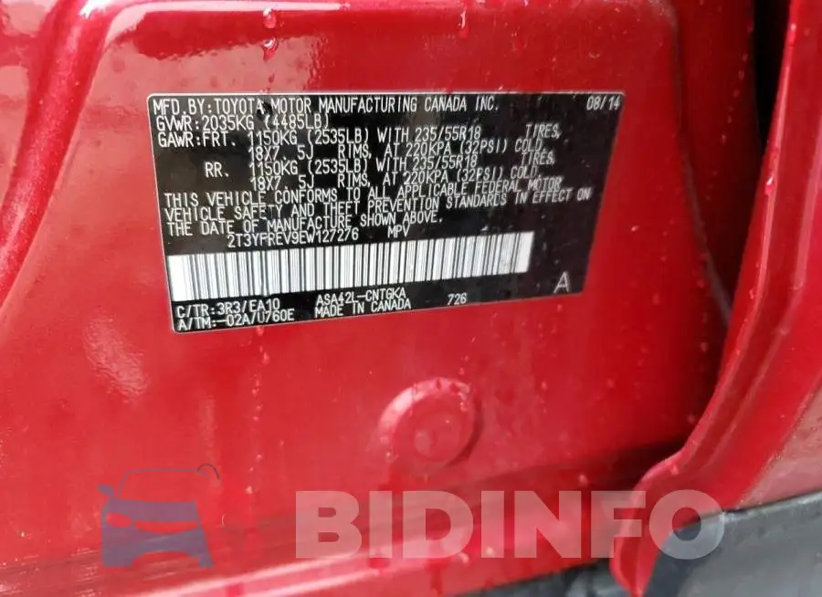 2T3YFREV9EW127276 Photo# 12
