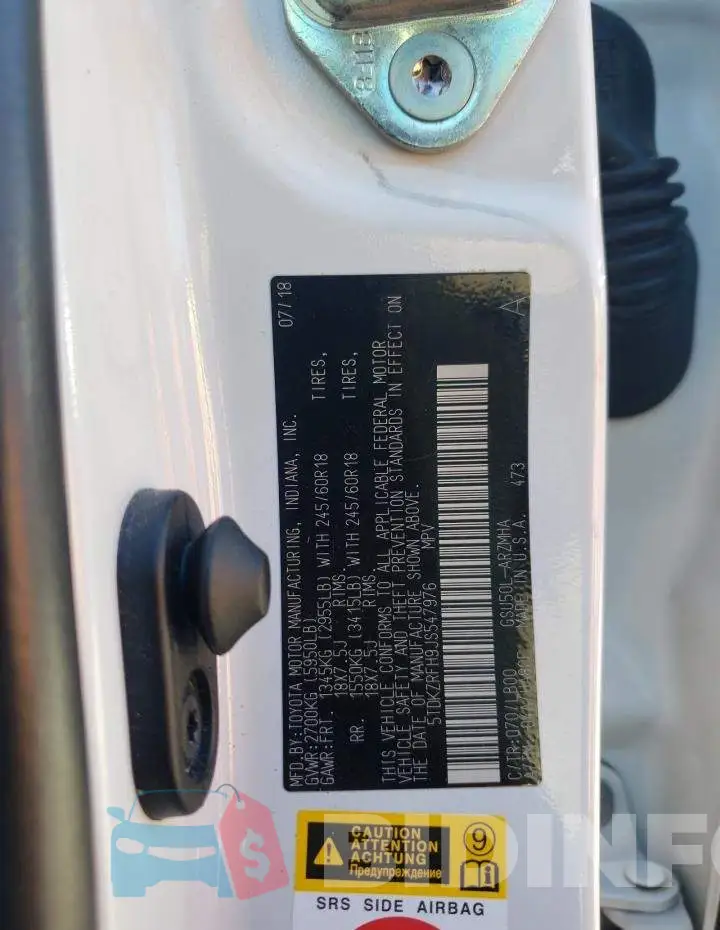 5TDKZRFH9JS547976 Photo# 10
