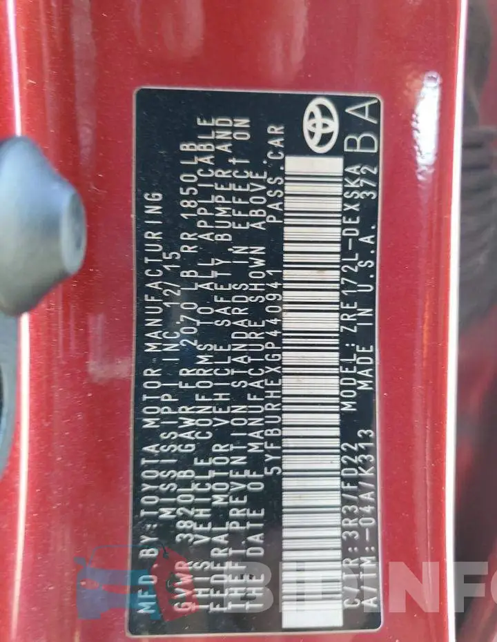 5YFBURHEXGP440941 Photo# 13