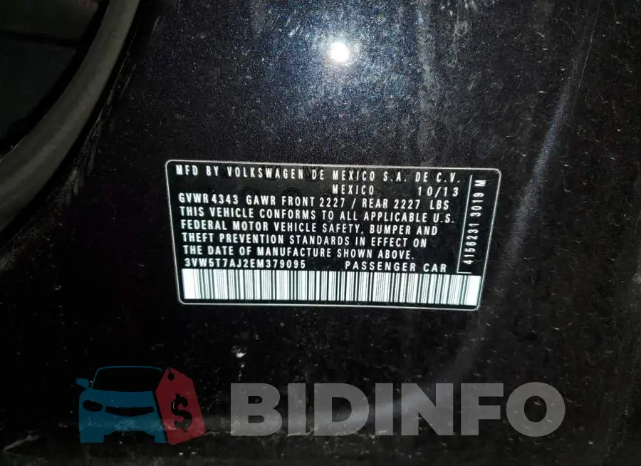3VW5T7AJ2EM379095 Photo# 12