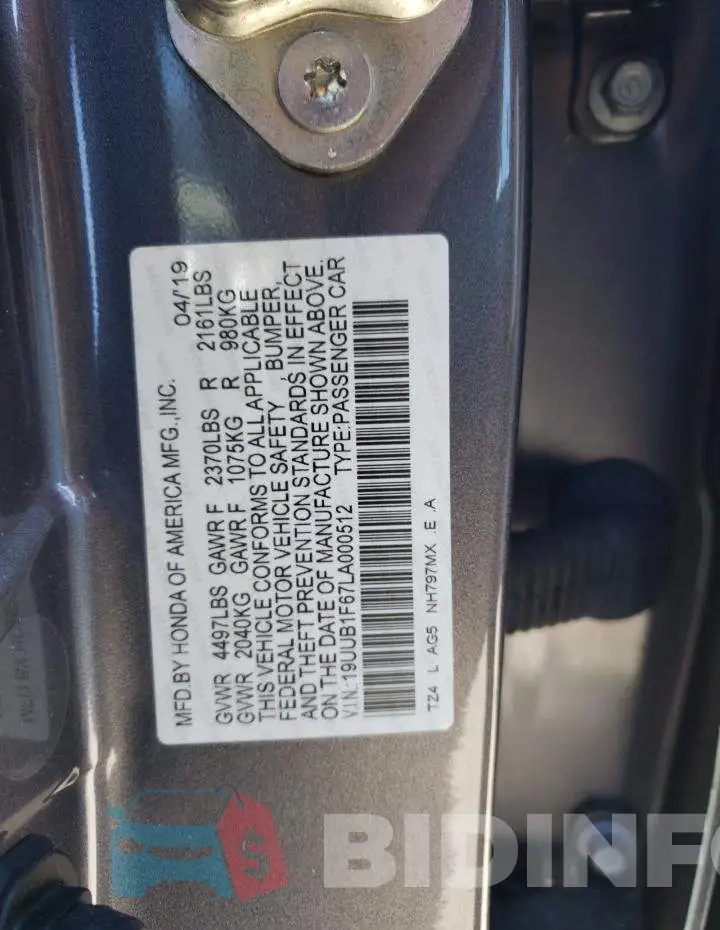 19UUB1F67LA000512 Photo# 12