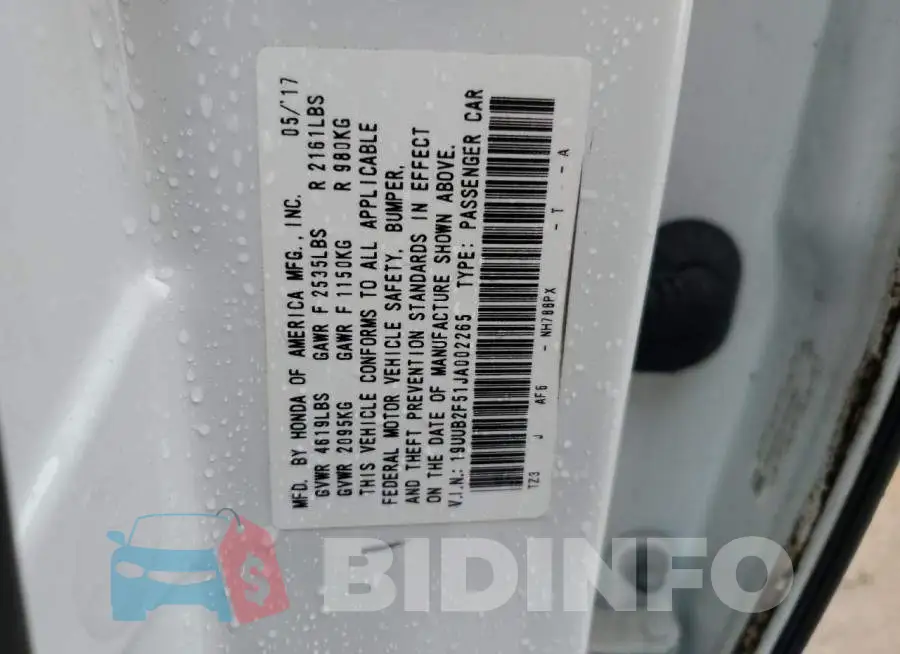 19UUB2F51JA002265 Photo# 12