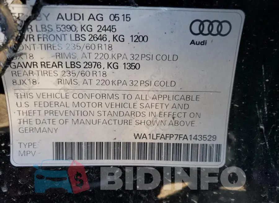 WA1LFAFP7FA143529 Photo# 10