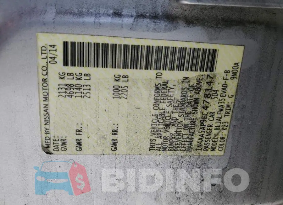 1N4AA5AP9EC478147 Photo# 12