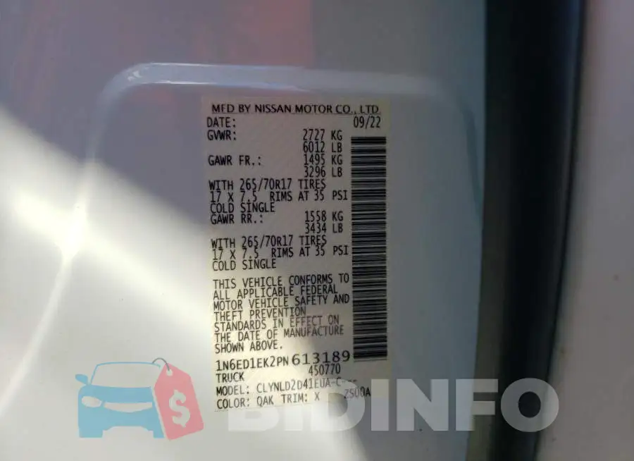 1N6ED1EK2PN613189 Photo# 12