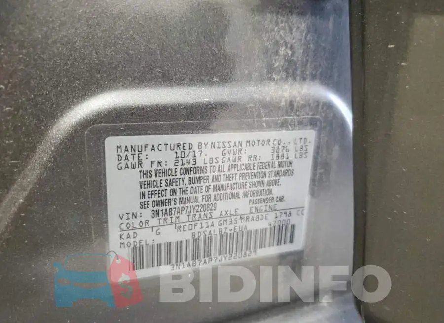 3N1AB7AP7JY220829 Photo# 12