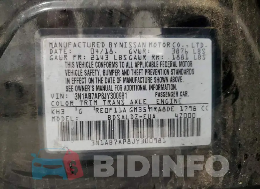 3N1AB7AP8JY300981 Photo# 12