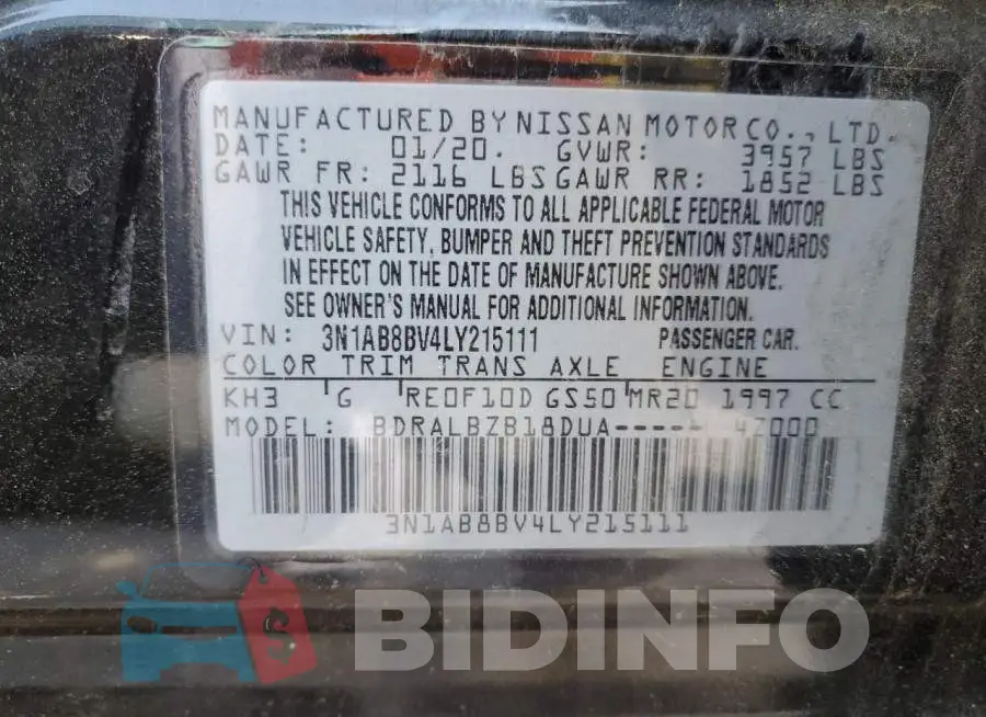 3N1AB8BV4LY215111 Photo# 12