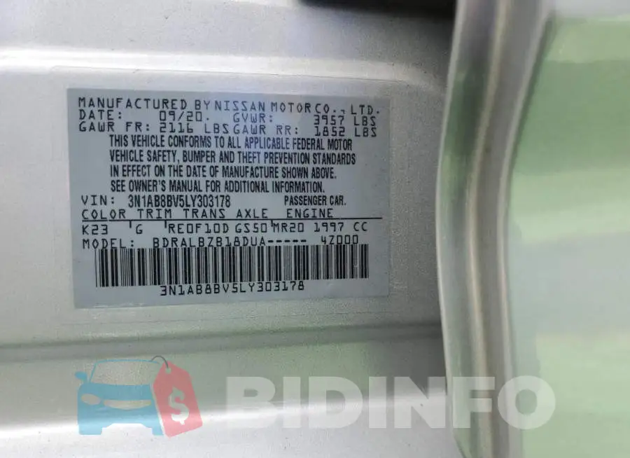 3N1AB8BV5LY303178 Photo# 12