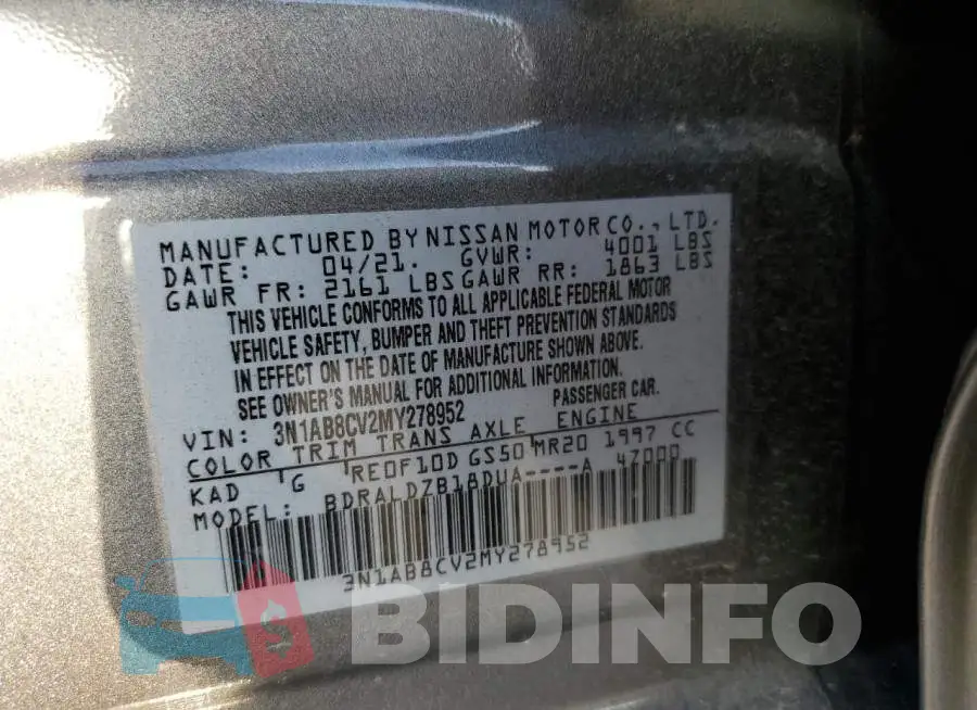 3N1AB8CV2MY278952 Photo# 12