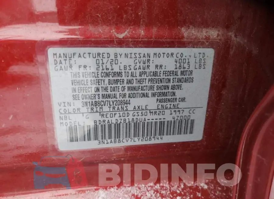 3N1AB8CV7LY208944 Photo# 12