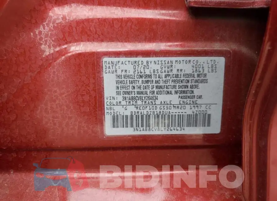 3N1AB8CV8LY264634 Photo# 12