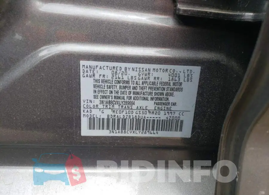 3N1AB8CVXLY289664 Photo# 10
