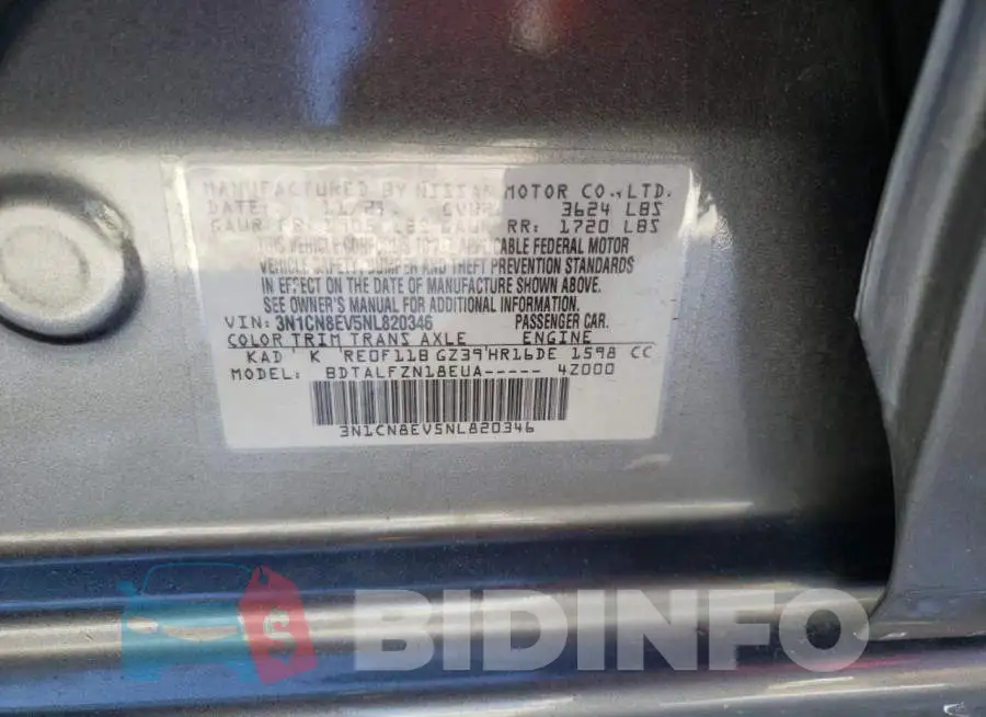3N1CN8EV5NL820346 Photo# 12