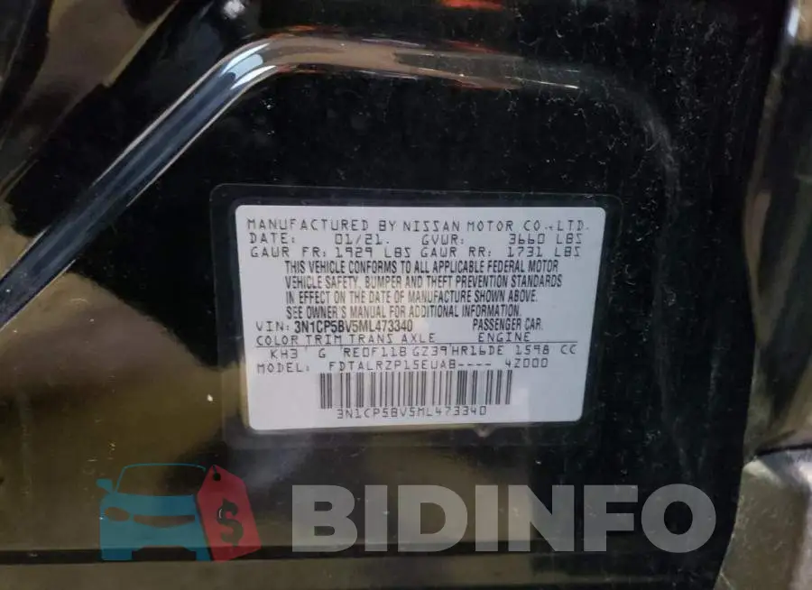3N1CP5BV5ML473340 Photo# 13