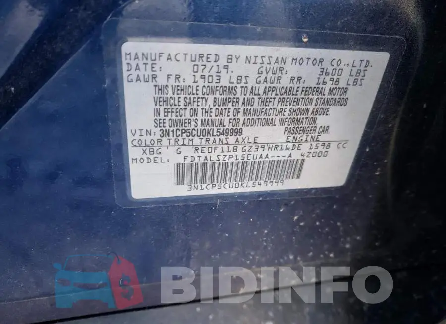3N1CP5CU0KL549999 Photo# 12