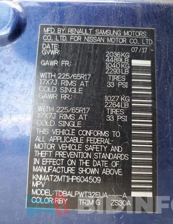 KNMAT2MT1HP604509 Photo# 14