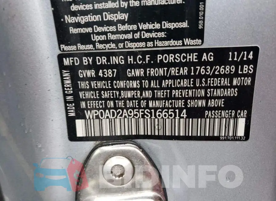WP0AD2A95FS166514 Photo# 13