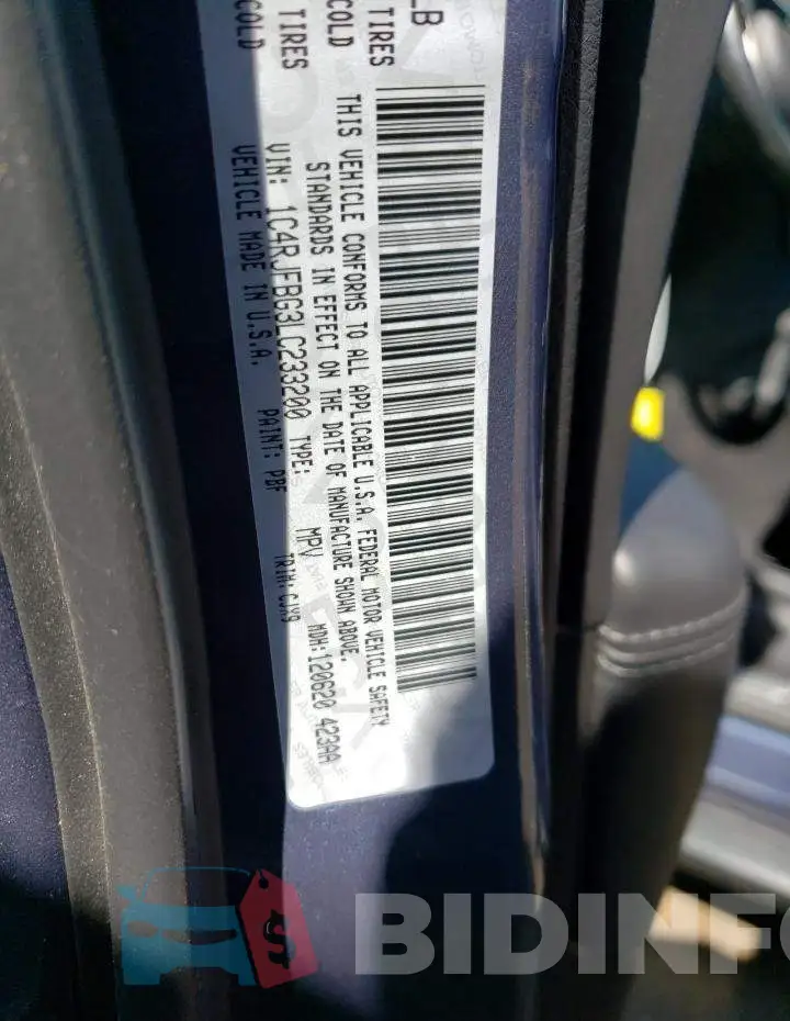 1C4RJFBG3LC233200 Photo# 12
